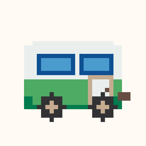 Retro Green Camper